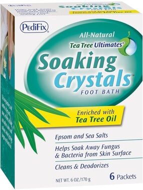 PediFix Tea Tree Fungus Soaking Crystals Foot Bath Epsom Sea Salt 6 packs